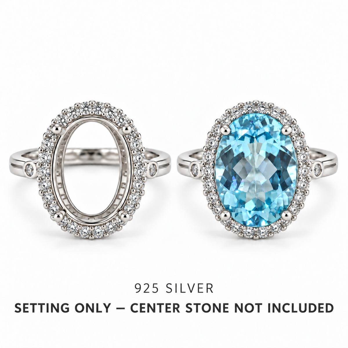 写作




S925 sterling silver ring setting for a 10×14mm oval faceted gemstone