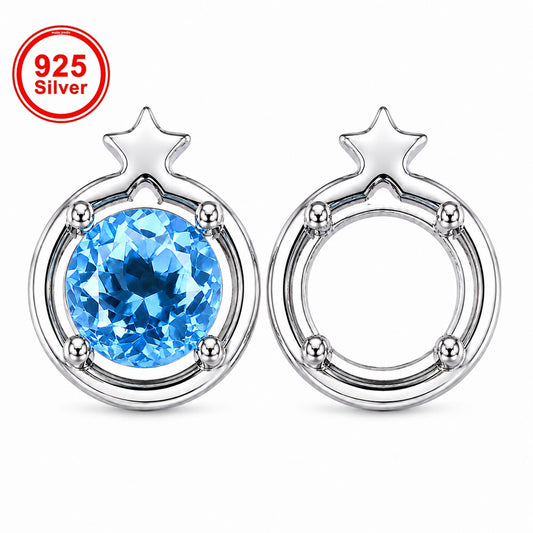 5mm-11mm Star Pendant Setting S925 Sterling Silver for DIY Jewelry Making