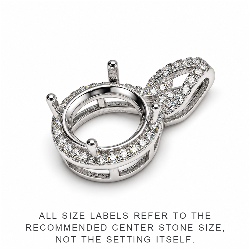 5–11mm Gourd 925 Silver Prong Bezel Pendant Setting for DIY Jewelry Making