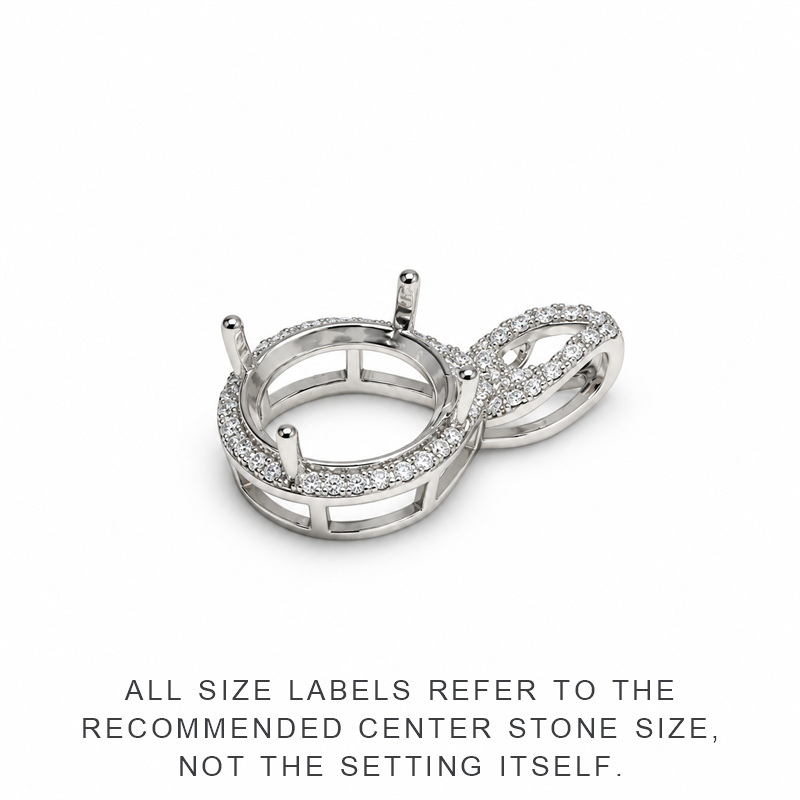 5–11mm Gourd 925 Silver Prong Bezel Pendant Setting for DIY Jewelry Making